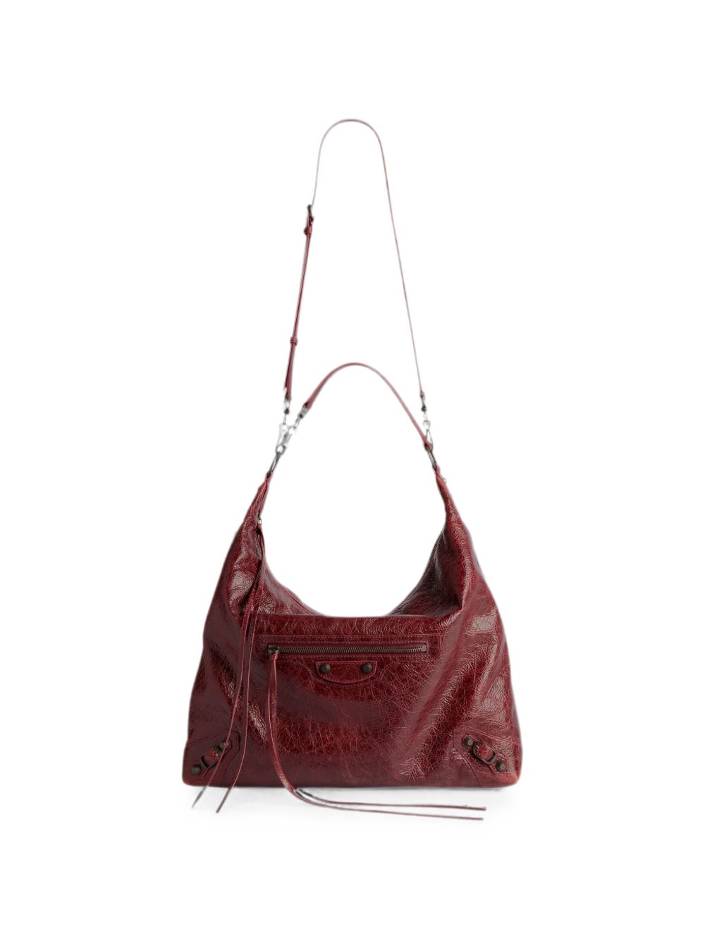 Balenciaga Crinkled Leather Top Zip Bag