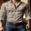 Stripe Printed Men's Long Sleeve Shirt Summer Casual Men's Single Breasted Shirt Beach Pool Party Men's Fashion Shirt