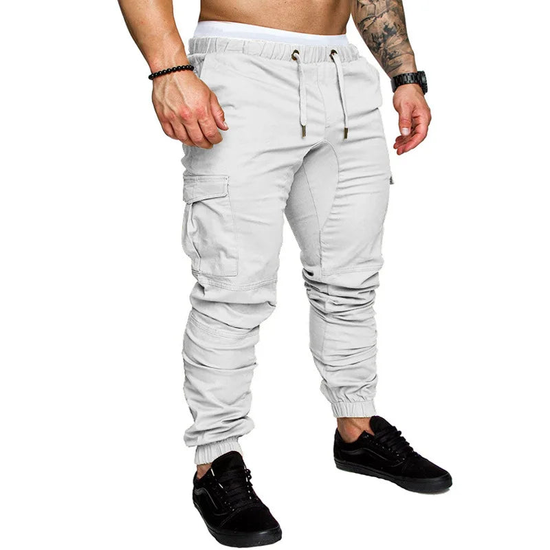 2025 New Male Trousers Mens Joggers Solid Multi-pocket Pants Sweatpants Men Pants Hip Hop Harem Joggers Pants Running men's gym