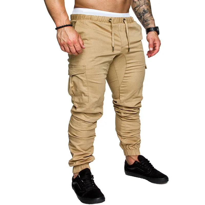 2025 New Male Trousers Mens Joggers Solid Multi-pocket Pants Sweatpants Men Pants Hip Hop Harem Joggers Pants Running men's gym