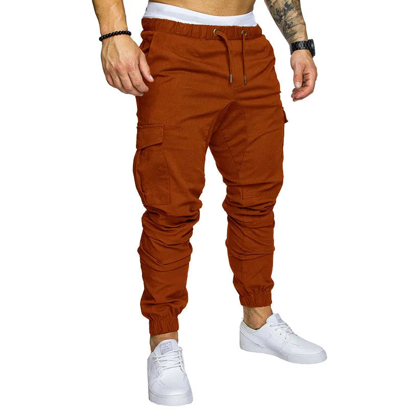 2025 New Male Trousers Mens Joggers Solid Multi-pocket Pants Sweatpants Men Pants Hip Hop Harem Joggers Pants Running men's gym