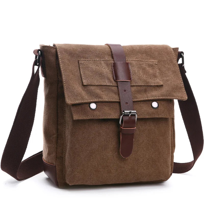 Men Business Messenger Bags For Men Shoulder Bag Vintage Canvas Crossbody Pack Retro Casual Office Travel Bag