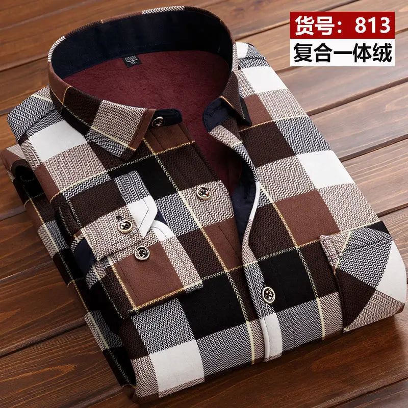 2026 winter Men's fashion smart casual striped long Sleeve Shirts,autumn men thicken Shirt Slim Fit Shirt Male full size M-4XL