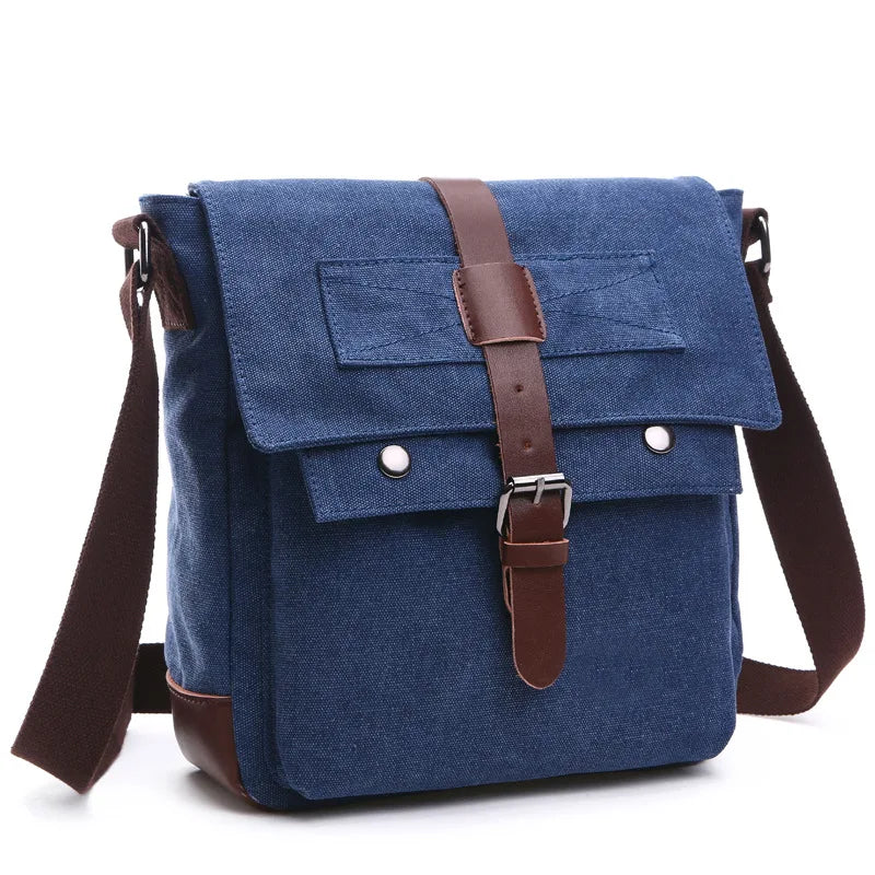 Men Business Messenger Bags For Men Shoulder Bag Vintage Canvas Crossbody Pack Retro Casual Office Travel Bag
