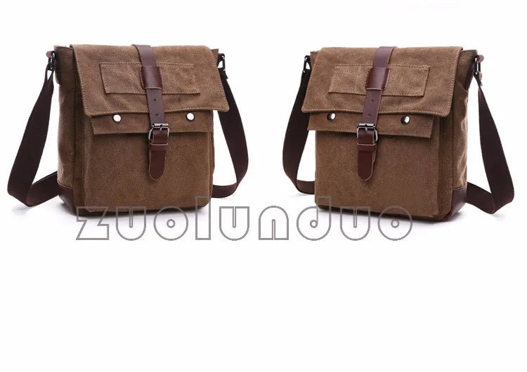 Men Business Messenger Bags For Men Shoulder Bag Vintage Canvas Crossbody Pack Retro Casual Office Travel Bag