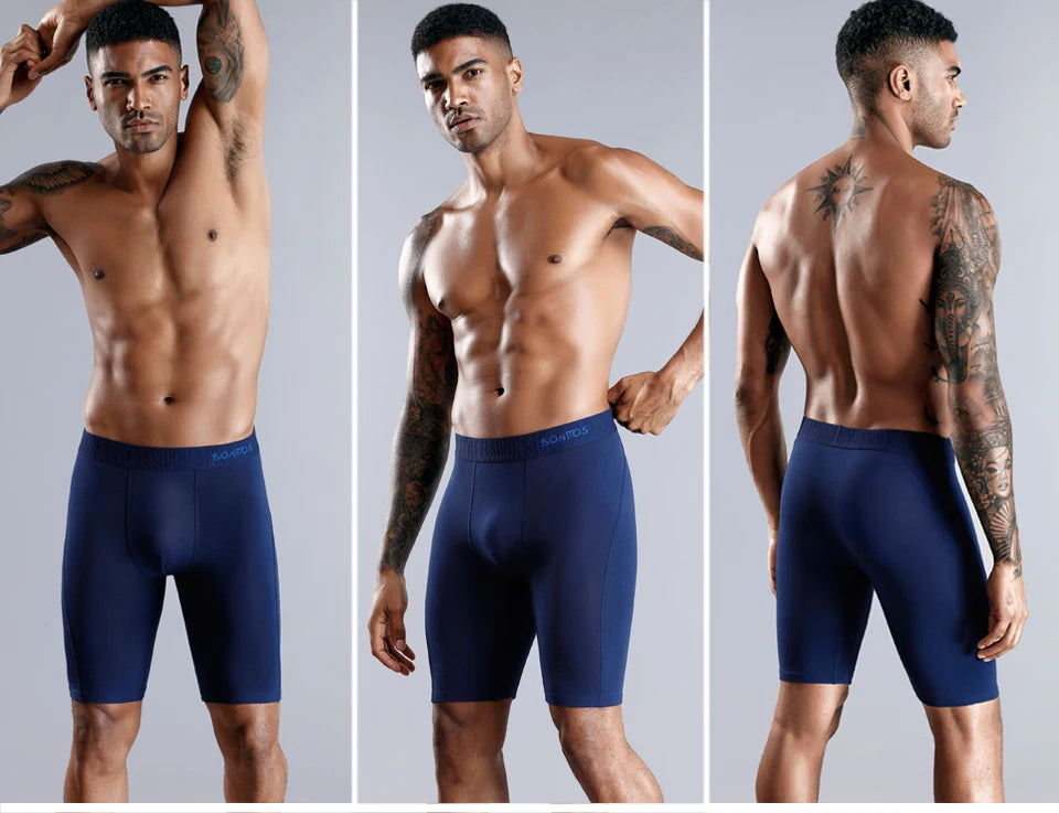 3pcs Long Boxers For Man Underware Lots Mens Underpants Cotton Men's Panties Family Boxershorts Boxer Sexy Male Shorts Calecon