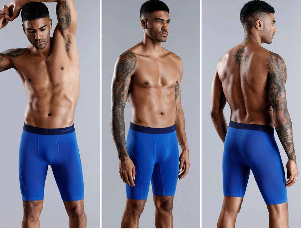3pcs Long Boxers For Man Underware Lots Mens Underpants Cotton Men's Panties Family Boxershorts Boxer Sexy Male Shorts Calecon