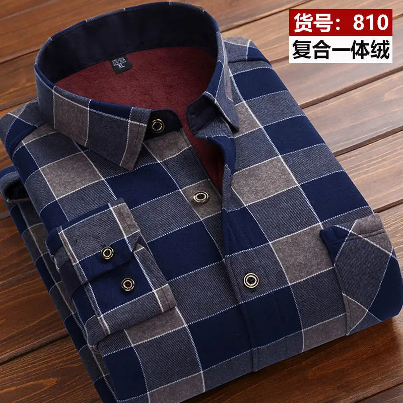 2026 winter Men's fashion smart casual striped long Sleeve Shirts,autumn men thicken Shirt Slim Fit Shirt Male full size M-4XL