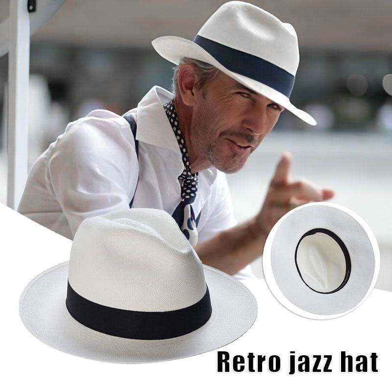 Classic Panama Hat For Women Men Sun Protection Vintage Fashionable Hat With Hombre Wide Brim Outdoor Travel Supply