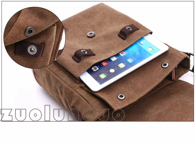 Men Business Messenger Bags For Men Shoulder Bag Vintage Canvas Crossbody Pack Retro Casual Office Travel Bag
