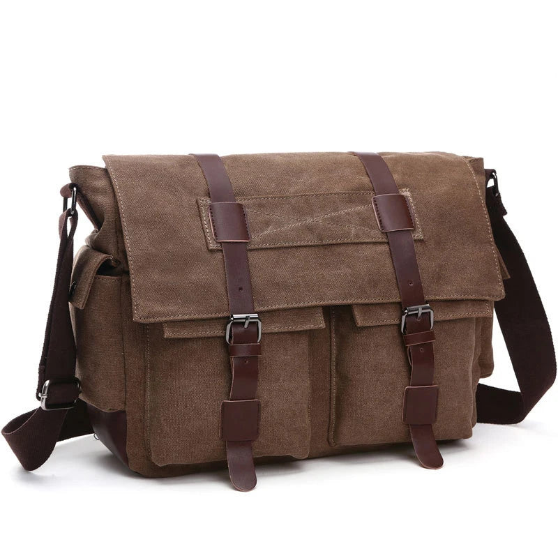 Men Business Messenger Bags For Men Shoulder Bag Vintage Canvas Crossbody Pack Retro Casual Office Travel Bag