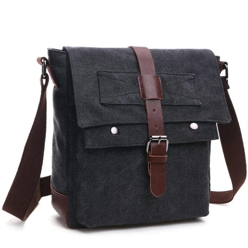 Men Business Messenger Bags For Men Shoulder Bag Vintage Canvas Crossbody Pack Retro Casual Office Travel Bag