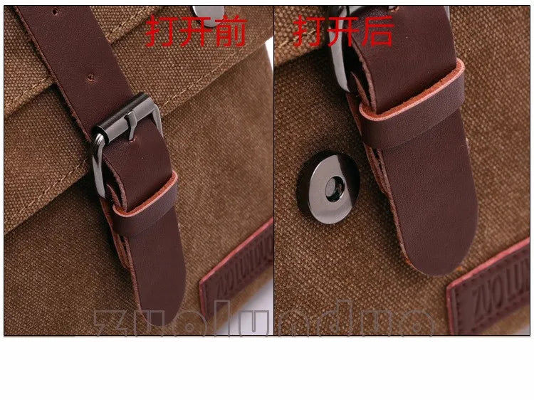 Men Business Messenger Bags For Men Shoulder Bag Vintage Canvas Crossbody Pack Retro Casual Office Travel Bag