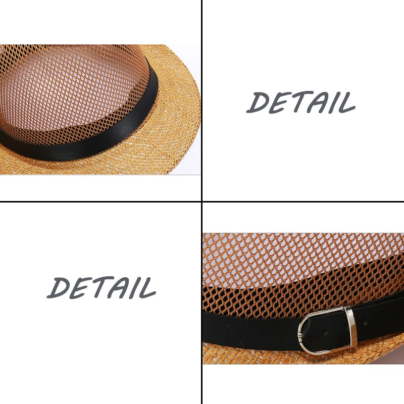 Men's summer sun hat, middle-aged and elderly, spring and summer fashion sun hat, top hat, outdoor straw hat
