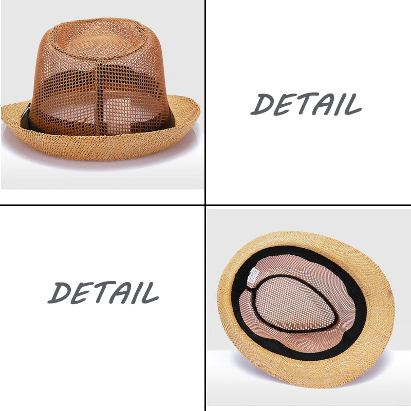 Men's summer sun hat, middle-aged and elderly, spring and summer fashion sun hat, top hat, outdoor straw hat