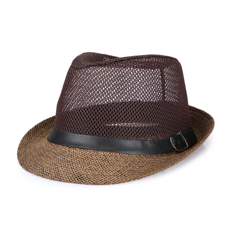 Men's summer sun hat, middle-aged and elderly, spring and summer fashion sun hat, top hat, outdoor straw hat