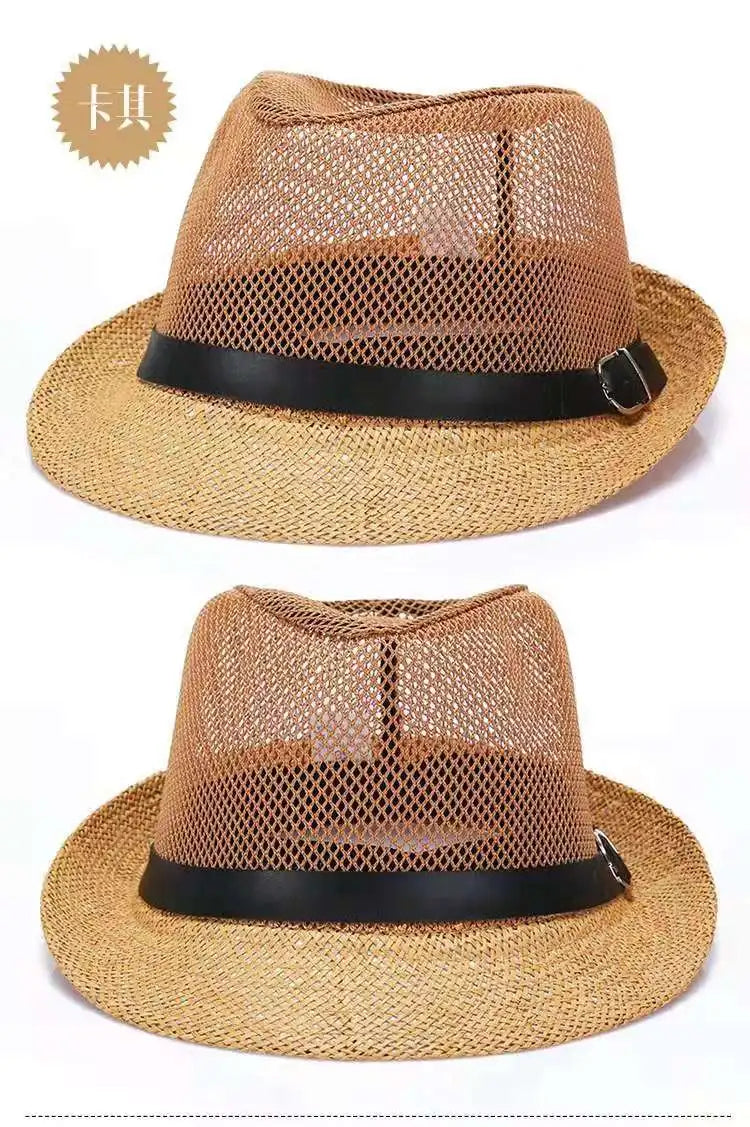 Men's summer sun hat, middle-aged and elderly, spring and summer fashion sun hat, top hat, outdoor straw hat