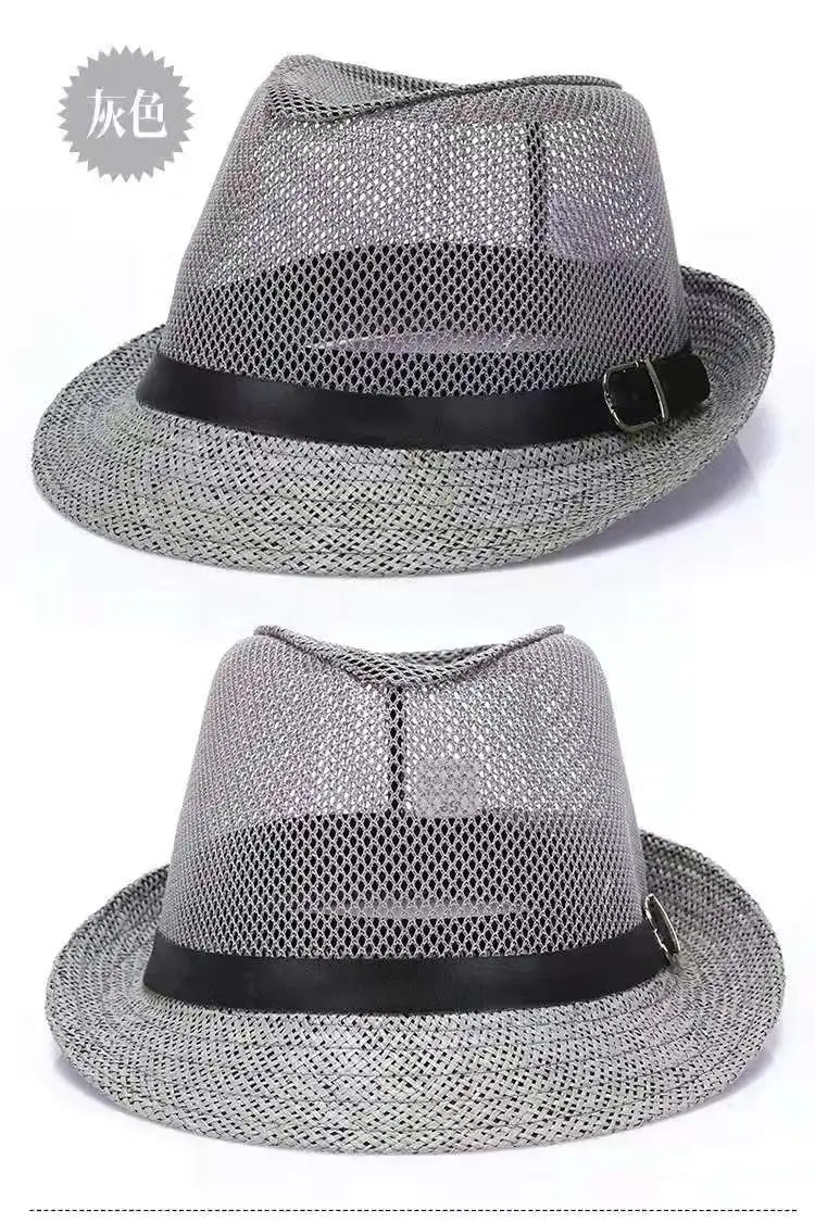 Men's summer sun hat, middle-aged and elderly, spring and summer fashion sun hat, top hat, outdoor straw hat