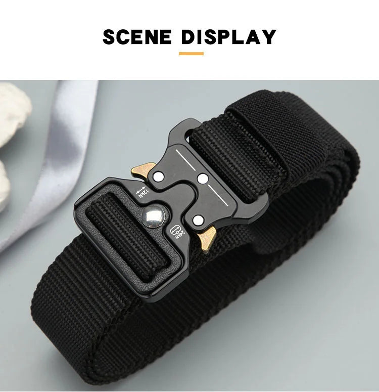 Men's Belt Outdoor Hunting Tactics Belt Multi functional Buckle Nylon Belt High Quality Marine Corps Canvas Belt