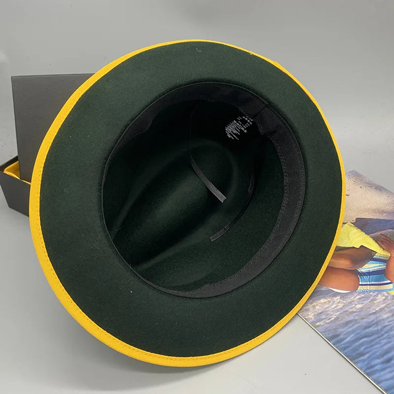 men hats feather men fedoras lady woolen felt church hat unisex  bowknot  jazz hat for men and women