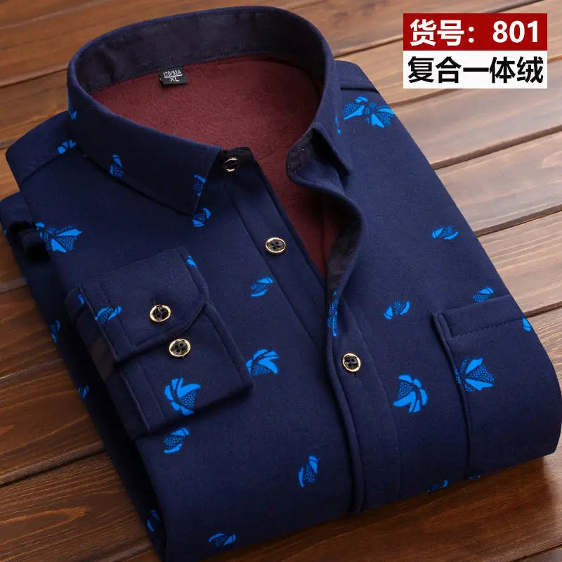 2026 winter Men's fashion smart casual striped long Sleeve Shirts,autumn men thicken Shirt Slim Fit Shirt Male full size M-4XL