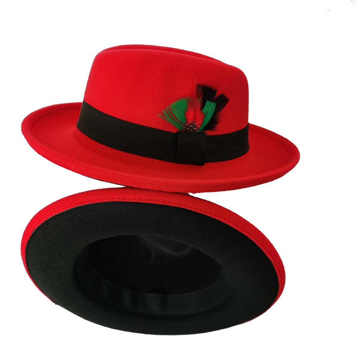 men hats feather men fedoras lady woolen felt church hat unisex  bowknot  jazz hat for men and women