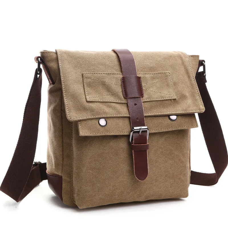 Men Business Messenger Bags For Men Shoulder Bag Vintage Canvas Crossbody Pack Retro Casual Office Travel Bag