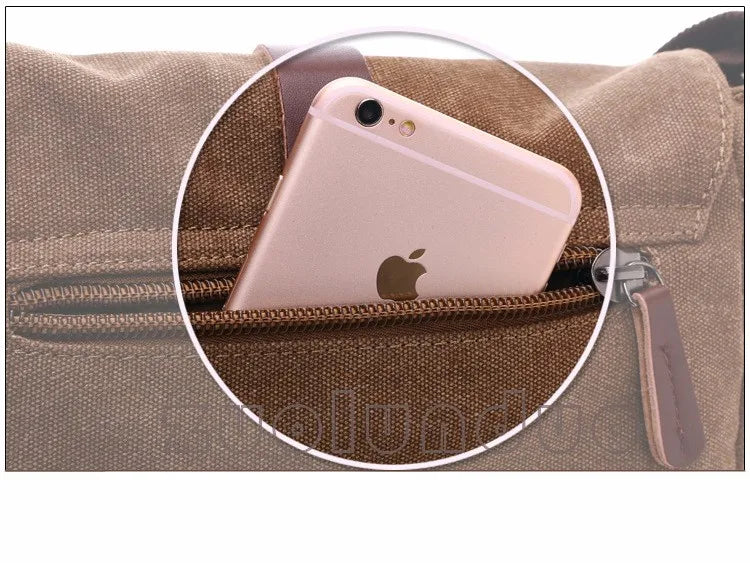 Men Business Messenger Bags For Men Shoulder Bag Vintage Canvas Crossbody Pack Retro Casual Office Travel Bag