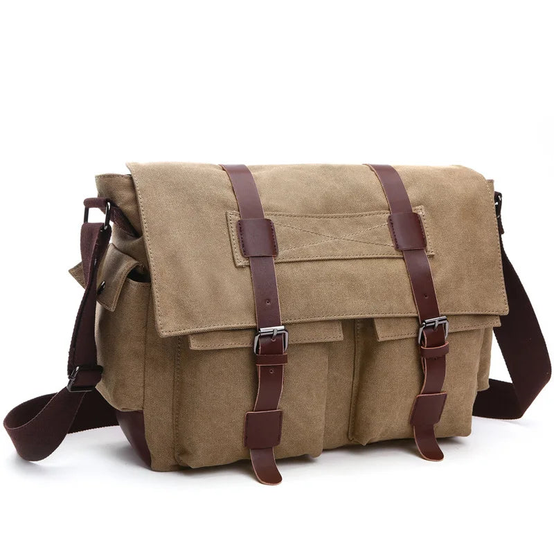 Men Business Messenger Bags For Men Shoulder Bag Vintage Canvas Crossbody Pack Retro Casual Office Travel Bag