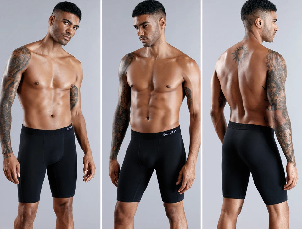 3pcs Long Boxers For Man Underware Lots Mens Underpants Cotton Men's Panties Family Boxershorts Boxer Sexy Male Shorts Calecon