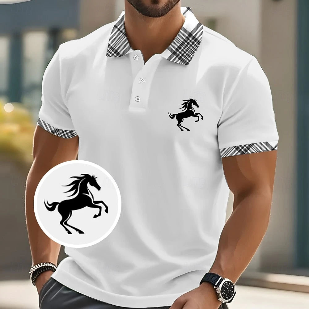 Men's Animal Horse Polo Short Sleeve Polo Shirts Collared Shirts Business Casual School Business Athleisure Daily Wear