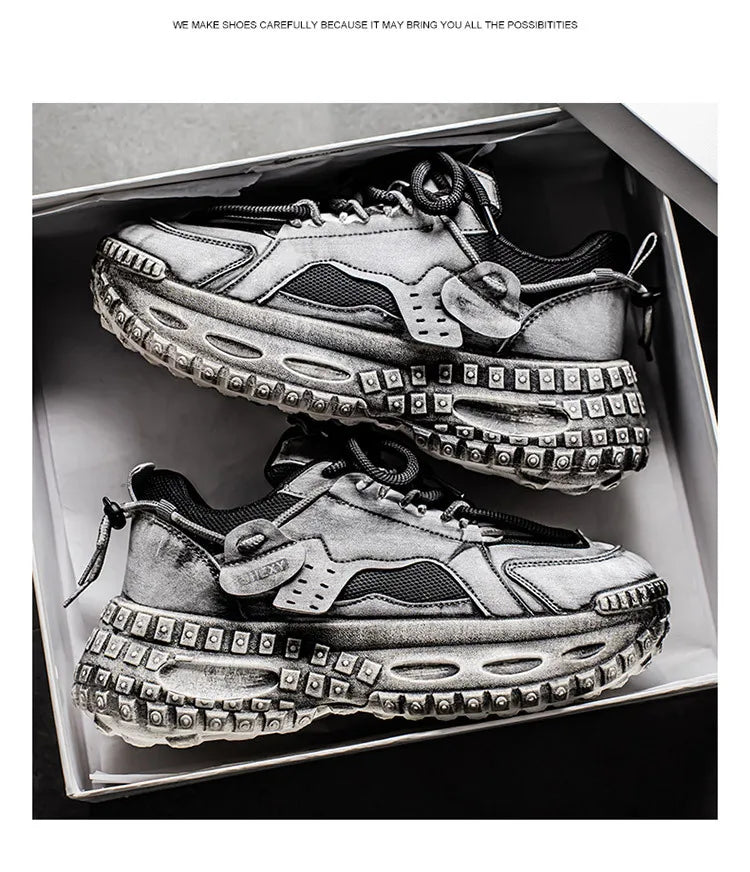Men's Shoes 2025 Spring New Style Thick Sole Height Increasing Casual Mesh Breathable Fashion Trend Comfortable Chunky sneakers