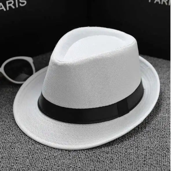 Men's Fashion Top Hat Cotton Linen Solid Jazz Hat Men's English Gentleman Hat Versatile Casual Sunshade Four Seasons Hats Gifts