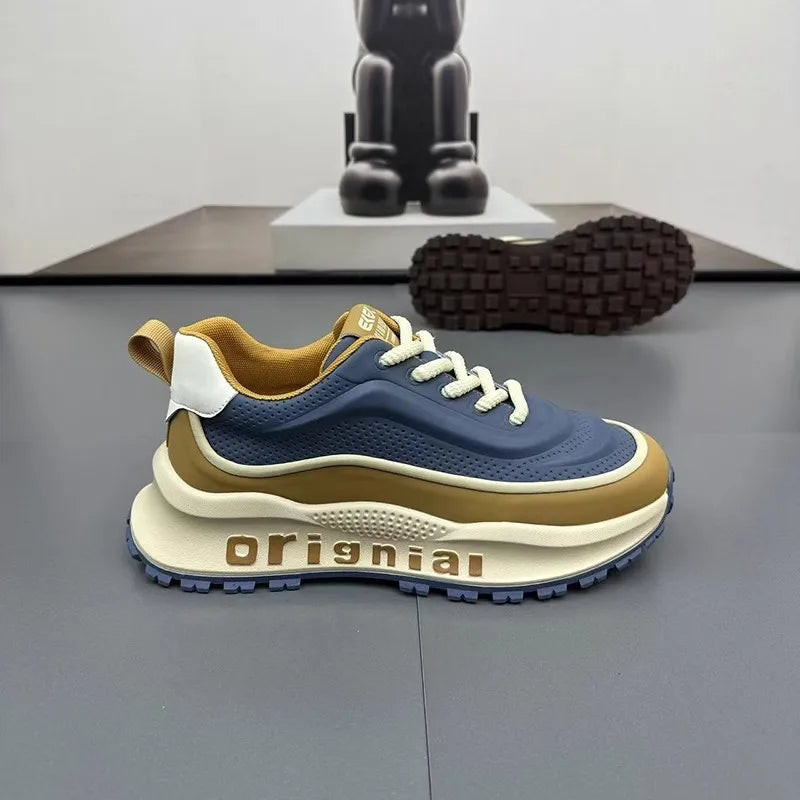 New Sneakers Men Wear Resistant Anti Slip Breathable Running Shoes Thick Soled Height Boosting Casual Shoes Zapatos Para Hombres