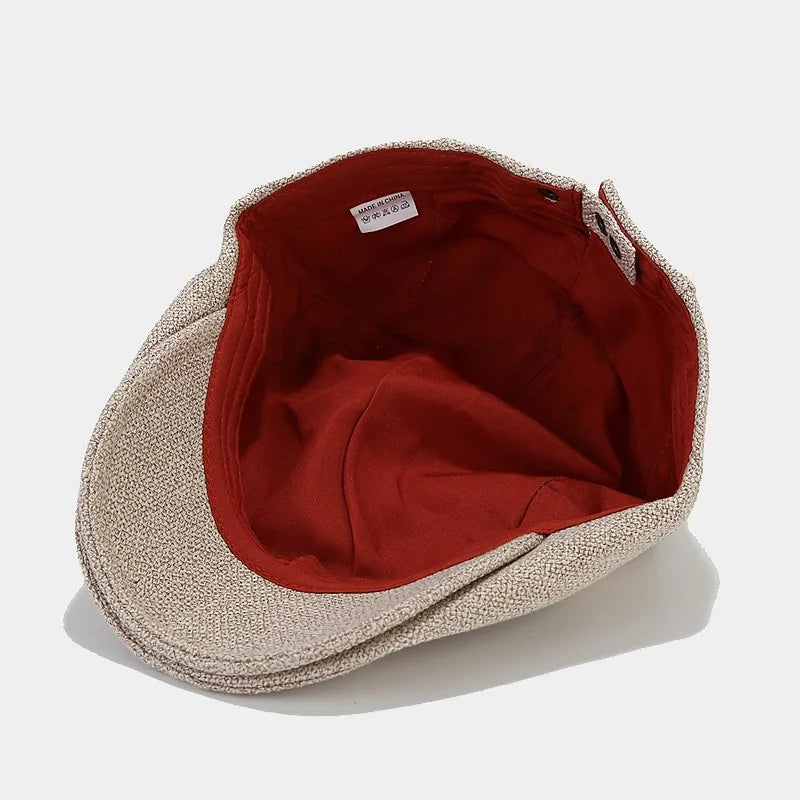 Men's Classic England Style Hat Berets Breathable Caps for Men Women Summer Autumn Flat Cap Cotton Linen Retro Beret Hats Cap