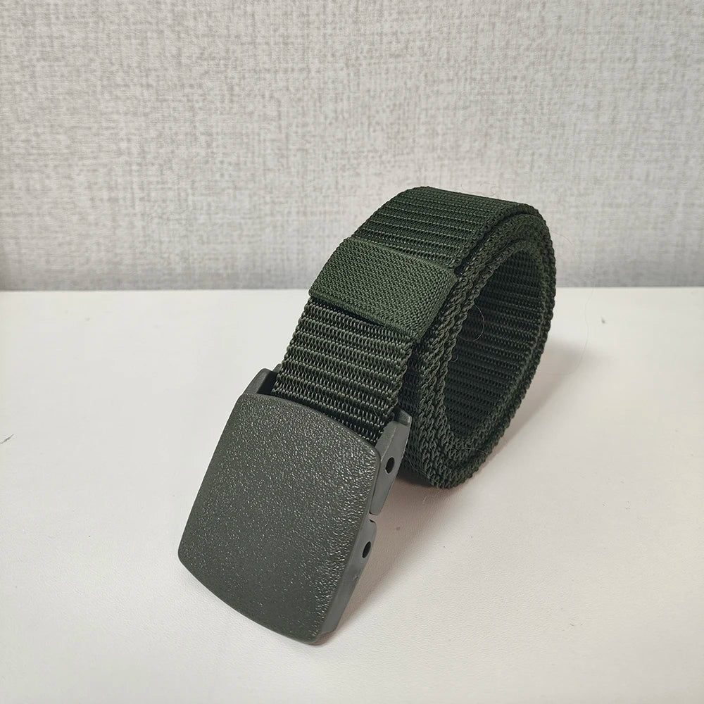 Men's Belt Outdoor Casual Fashion Canvas Belt 120cm Metal Free Adjustable Waist Belt for Outdoor Travel Tactical Jeans Belt