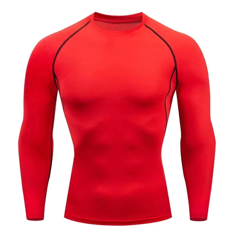 Men Gym Sport T-shirt Compression Elastic Quick Dry Tight Sweat-Wicking Breathable Jogging Running Fitness Athletic Workout Tee