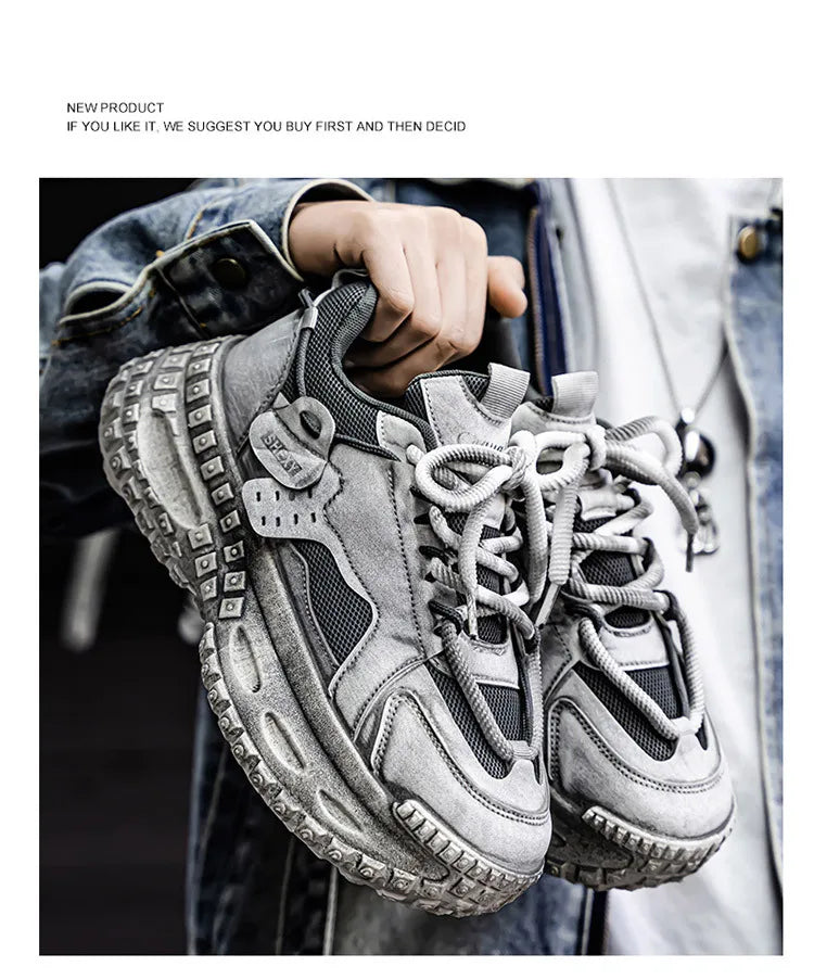 Men's Shoes 2025 Spring New Style Thick Sole Height Increasing Casual Mesh Breathable Fashion Trend Comfortable Chunky sneakers