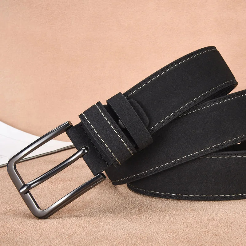 Men's Belt with Metal Pin Buckle, Designer Fashion Waist Strap Versatile for Everyday & Formal Outfits Great Gift Choice for Him