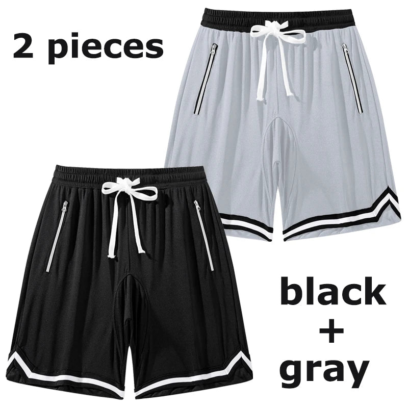 Men's Fitness Joggers Casual Breathable Short Sports Basketball Shorts Mesh Quick Dry Gym Shorts for Male Pants Summer
