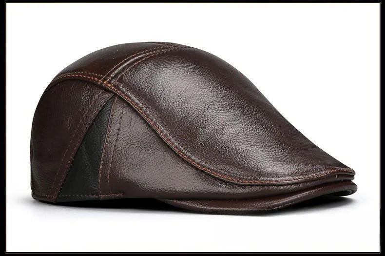 Hat Men's Spring and Autumn Peaked Cap Men's Hat Sheepskin Autumn and Winter Middle-aged Young Leisure Tide Beret Old Man Hat