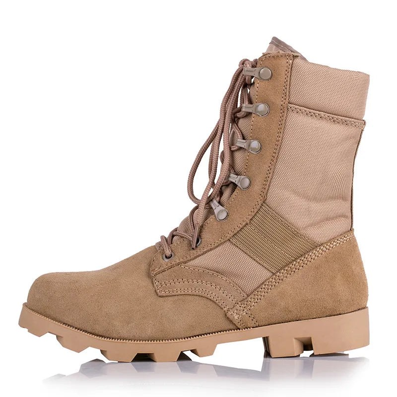 Men Military Army Boots  autumn Lace Up Waterproof Outdoor Shoes Breathable Canvas Camouflage Tactical Combat Desert Ankle Boots