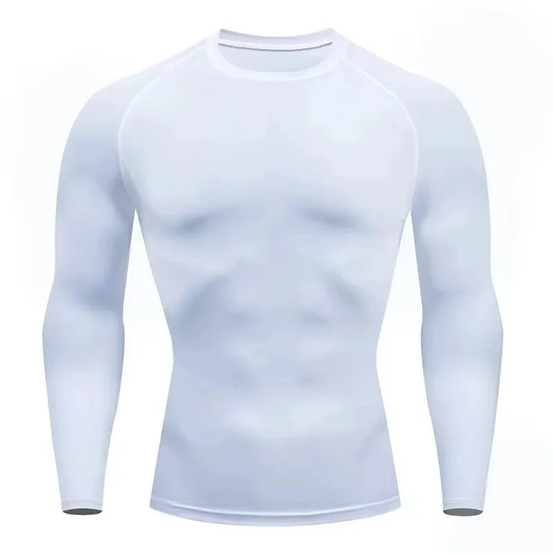 Men Gym Sport T-shirt Compression Elastic Quick Dry Tight Sweat-Wicking Breathable Jogging Running Fitness Athletic Workout Tee