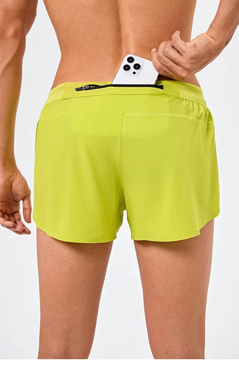 Men Marathon Racing Gym Sports Shorts Anti-escaping Lining Quick Dry Workout Training Fitness Jogging Short  Arrow Pants