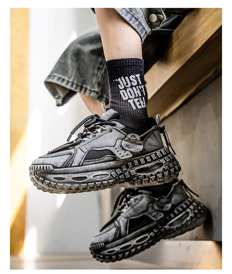 Men's Shoes 2025 Spring New Style Thick Sole Height Increasing Casual Mesh Breathable Fashion Trend Comfortable Chunky sneakers