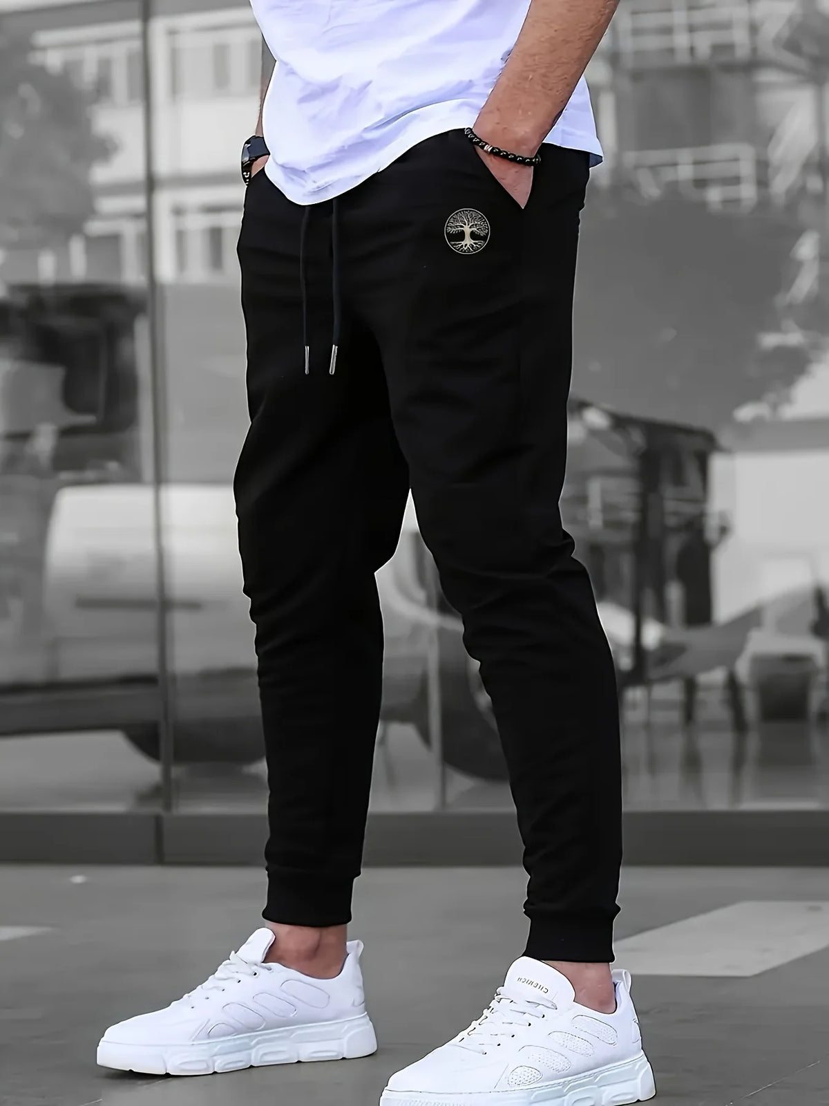 2026 new Men's Summer Casual Joggers, Elastic Drawstring Waist and Cuffs, Logo Print, Comfortable Fabric, Sports Pants