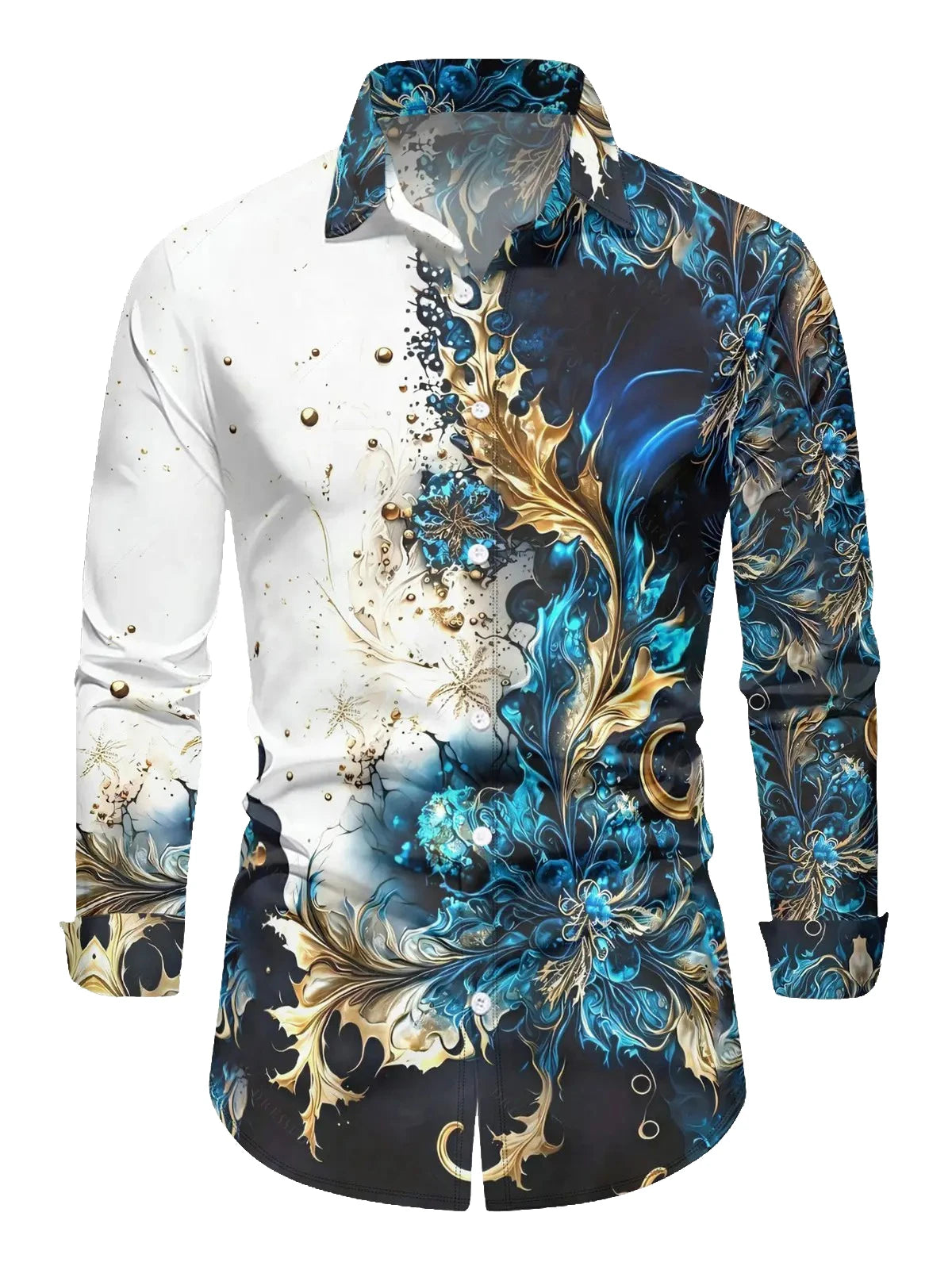 Men's Fashion Long Sleeve Shirt New Autumn Flame Collar Shirt Men's Outdoor Casual Street Travel Shirt