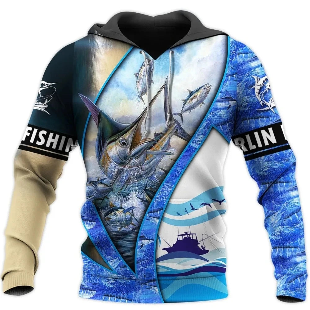 Funny Tuna Fishing 3D All Over Printed Mens hoodies Harajuku Streetwear Hoodie Unisex Casual Pullover Autumn Jacket Tracksuits