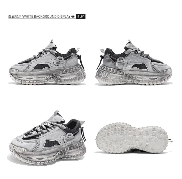 Men's Shoes 2025 Spring New Style Thick Sole Height Increasing Casual Mesh Breathable Fashion Trend Comfortable Chunky sneakers