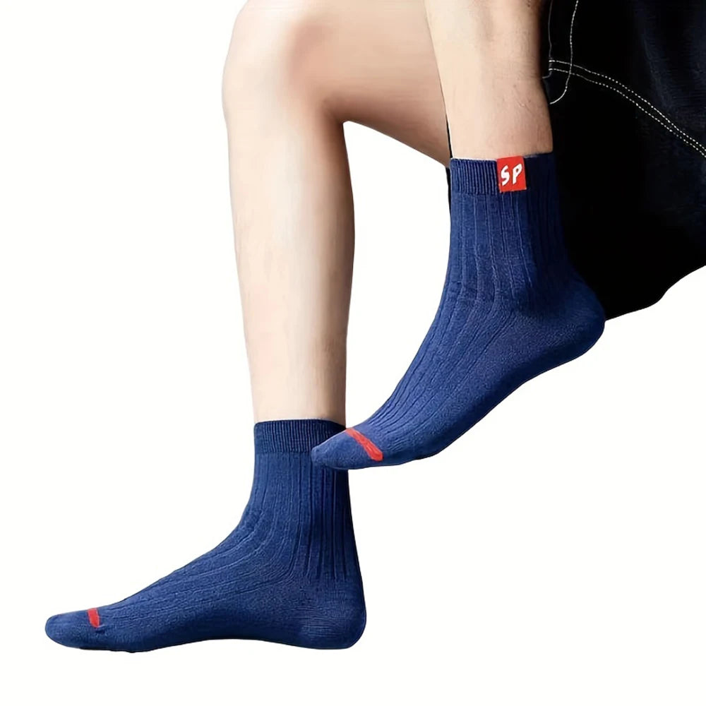5/10/15/20 Pairs Men Socks Breathable Cotton Sports Stockings Comfortable Men Socks Sweat Absorption Business Socks Letter Print